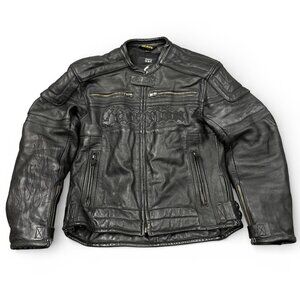 Scorpion Black Leather Motorcycle Racing Padded Armoured Biker Jacket Women's M